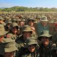 Venezuela's President Nicolas Maduro (C) posing with troops, in a handout photo released by the Venezuelan presidency