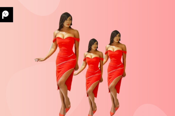 Toni Tones gives us Jessica Rabbit vibes in a red Jewel by Jamila cocktail dress [Credit: Instagram/iamtonitones]