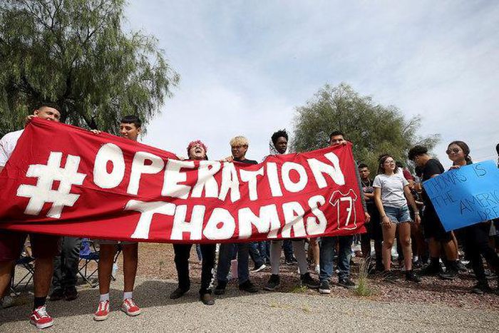 Arizona students protest border patrol detention of classmate