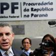 Peru's public prosecutor Rafael Vela, shown speaking to reporters in Curitiba, Brazil, said Odebrecht's former chief in Peru detailed "money routes" to Peruvian politicians