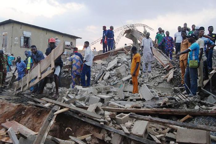 Photo of a collapsed building in Ibadan some months ago - For illustration (PunchNews)