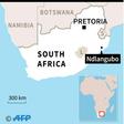 Map of South Africa locating Ndlangubo, where a church collapsed on April 18