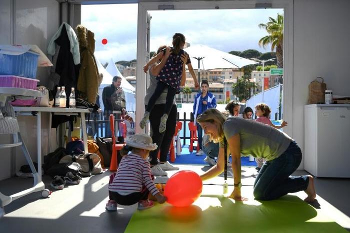 For the first time this year, the festival has opened a special day care centre to lend a hand to parents in the film industry