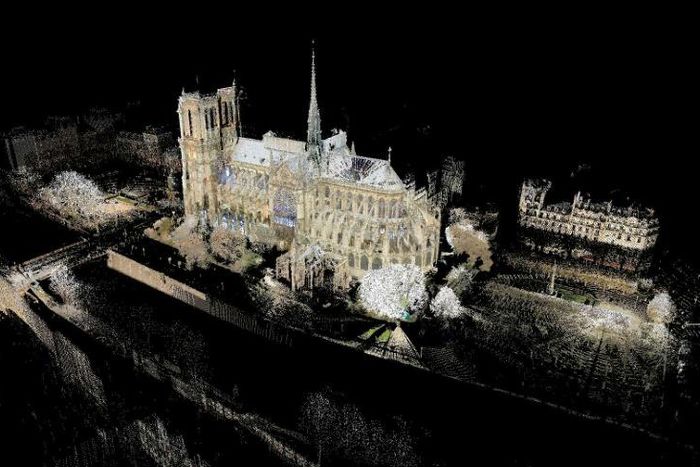 Art professor Andrew Tallon's laser scan of the Notre-Dame cathedral