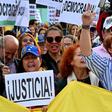 Hundreds of Venezuelans living in Spain turned out for the march in support of the opposition