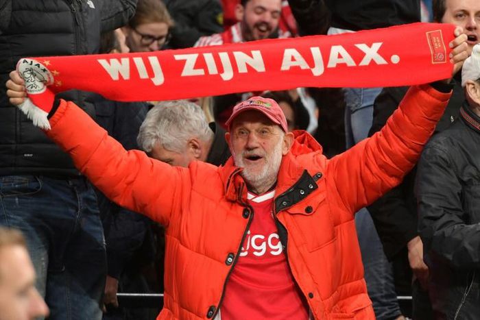 An Ajax supporter at Spurs Tuesday