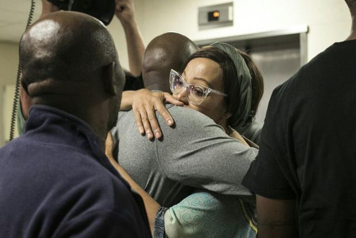 Bridgette Motsepe-Radebe (C, pictured April 2018) must "obtain a visa to enter Botswana", and local media have accused her of meddling in the country's politics