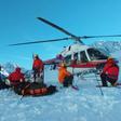 Rescue operations for the three missing mountaineers are pictured on April 21, 2019 in Banff National Park, Canada, after bad weather and the risk of further avalanches delayed efforts