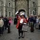 News of the royal birth may have been posted on Instagram, but town crier Tony Appleton declared the event in more traditional fashion outside Windsor Castle