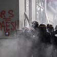 French riot police during the May 1 protests in Paris, which saw skirmishes between demonstrators and security forces