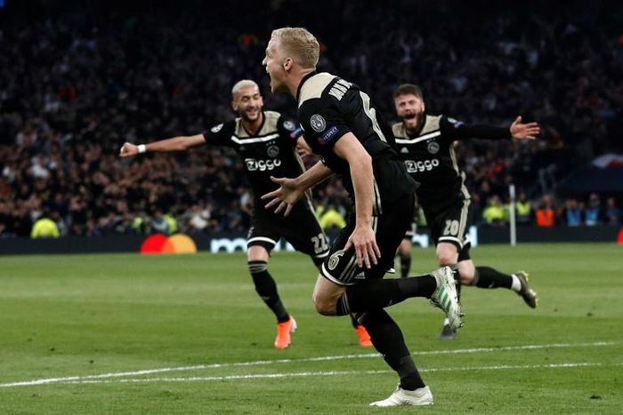 Ajax in wonderland: Donny van de Beek scored the winner as Ajax beat Tottenham 1-0 in the first leg of their Champions League semi-final