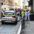 French security and emergency workers block the area following a package bomb blast along a pedestrian street in the heart of Lyon on May 24, 2019