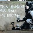 The graffiti artwork near Marble Arch, widely believed to be the work of street artist Banksy, captures the essence of the Extinction Rebellion climate change protest