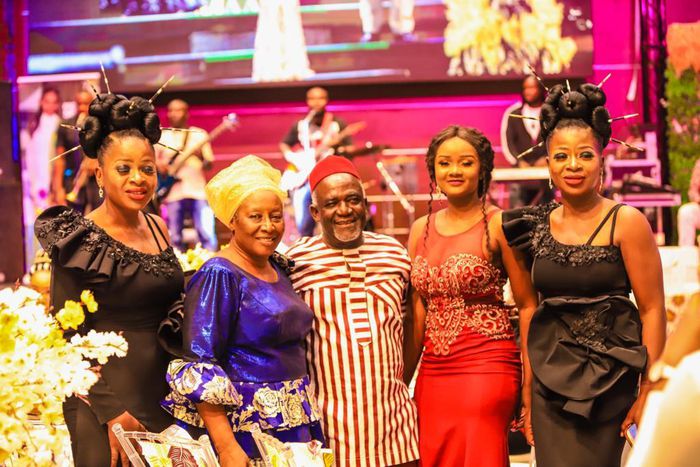 Patience Ozokwor flanked by guest and recipients of awards at the AMAA gala night [AMAA]