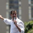 Venezuelan opposition leader Juan Guaido addresses a May Day rally in Caracas after an aborted uprising