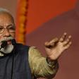 India Prime Minister Narendra Modi gestures during his victory speech at the BJP headquarters in New Delhi