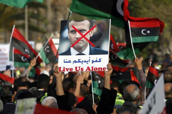 Libyans protested in Tripoli against France, accusing Paris of backing military strongman Khalifa Haftar