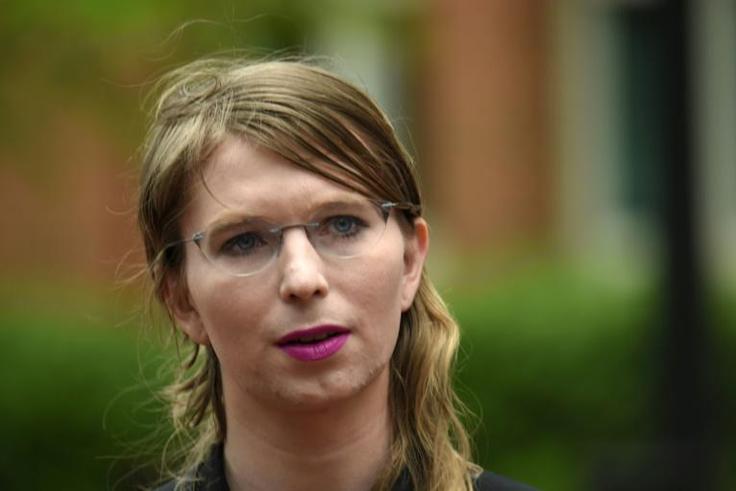 Former military intelligence analyst Chelsea Manning speaks to the press ahead of a grand jury appearance about WikiLeaks
