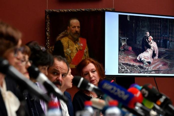 The attack was on 19th-century artist Ilya Repin's painting 'Ivan the Terrible and his Son Ivan on November 16, 1581'