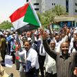 Sudanese protesters gather during a demonstration outside the Central Bank in Khartoum on May 29, 2019