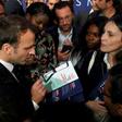 French President Emmanuel Macron, left, at the Vivatech technology fair in Paris on Thursday.