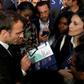 French President Emmanuel Macron, left, at the Vivatech technology fair in Paris on Thursday.