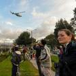 A Police helicopter departs carrying Colombian FARC political party member Jesus Santrich from Colombian prison 'La Picota' in Bogota, on May 17, 2019.Santrich -wanted by the United States for drug trafficking- was inmediately recaptured while being fr...