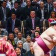 Donald Trump was the first US president to attend a tournament in sumo's hallowed Ryogoku Kokugikan arena