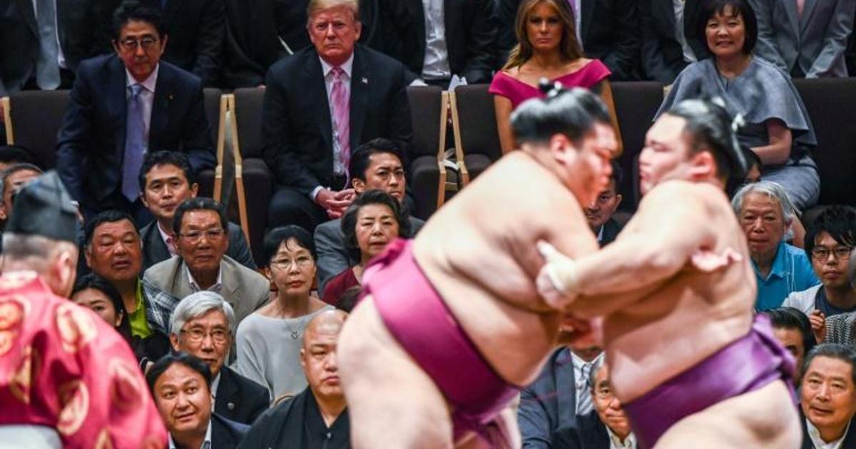 Sumo wrestlers meet match in larger-than-life Trump | Pulse Nigeria