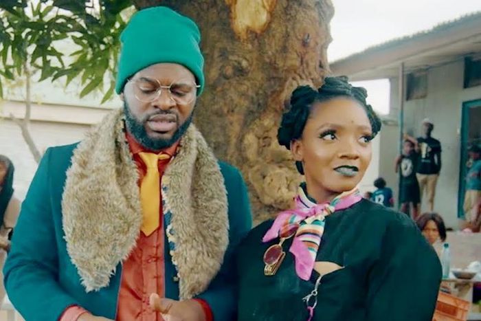 Simi and Falz on the set of their video for single, 'Foreign.' (YouTube)