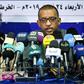 Sudanese civil society activists Muawia Shaddad (L) and Omar el-Digeir (R), two of the leaders of the protest movement the Alliance for Freedom and Change