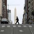 Buenos Aires was largely deserted as a general strike against inflation and the loss of spending power kicked in