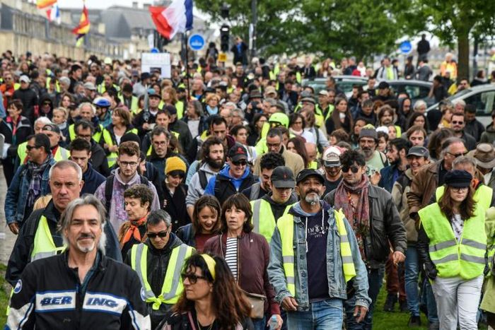 Demonstrators joined the latest 'yellow vest' in Bordeaux, where support for the movement is strong