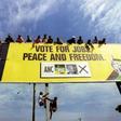 African National Congress (ANC) supporters seen waiting for Nelson Mandela when he campaigned in 1994 on the promise of a new start for South Africa after decades of apartheid rule