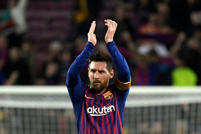 Barcelona's Argentinian forward Lionel Messi imposes his will as a leader in the Champions League semi-final first leg football against Liverpool