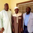 Ibrahim Abubakar (middle) flanked by Nigerian officials after he was released in Jeddah, Saudi Arabia [Twitter/@BashirAhmaad]