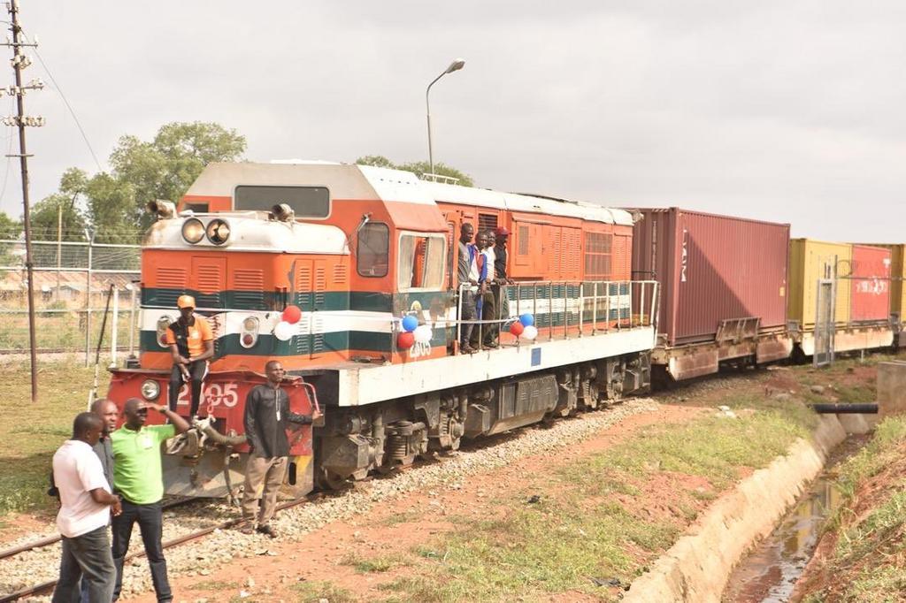 Governor Nasir Ahmad @elrufai is at the Flag-Off Ceremony of the Commencement of Cargo Delivery by Rail, to the Kaduna Inland Dry Port. [Twitter/@GovKaduna]