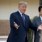 US President Donald Trump arrives for lunch with Japan's Prime Minister Shinzo Abe at the Kasumigaseki Country Club golf course outside Tokyo in November 2017