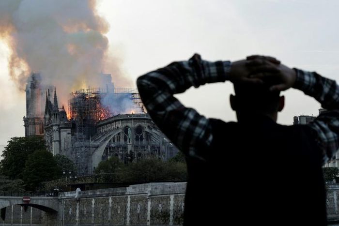 The Notre-Dame cathedral was engulfed in flames in central Paris on April 15