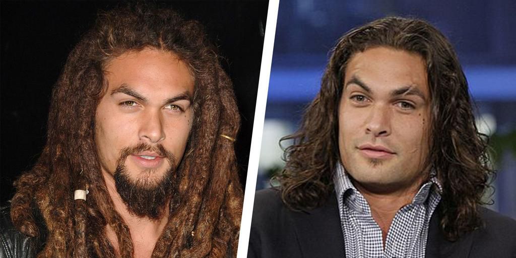 Jason Momoa before and after getting the scar.