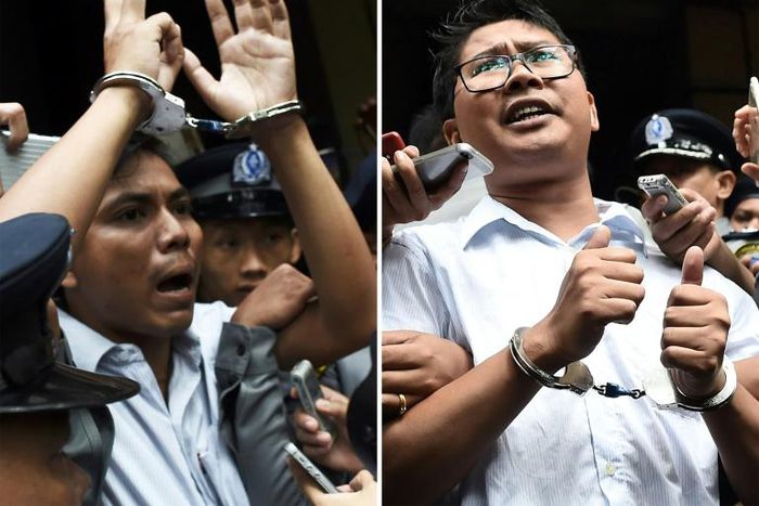 Reporters Wa Lone, 33, and Kyaw Soe Oo, 29, have been behind bars since their arrest in December 2017 under the Official Secrets Act