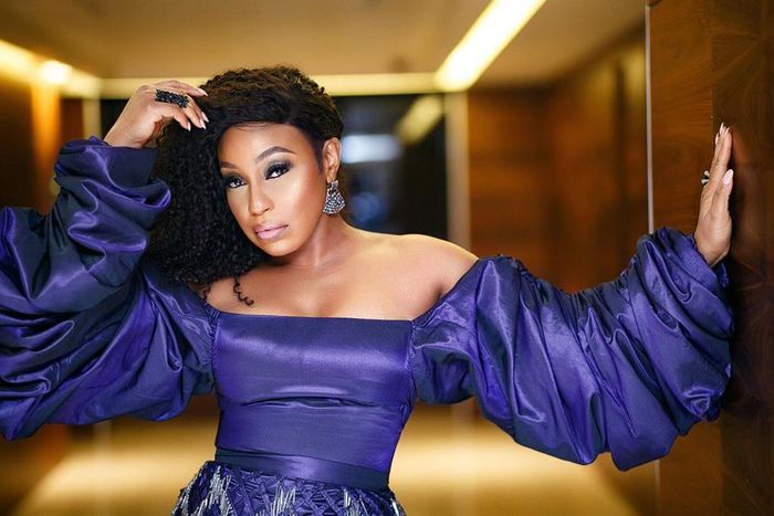 Rita Dominic does it again in this stunning and classy outfit by Tiffany Amber [Credit: Instagram/ritadominic]