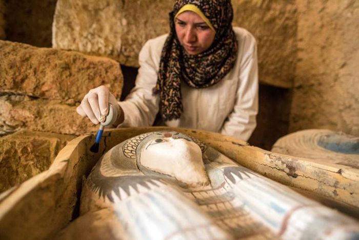Egypt has unveiled a 4,500-year-old burial ground near the Giza pyramids