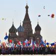 Thousands of Communists demonstrated in Moscow and across Russia on May Day, waving red flags, in celebrations harking back to the Soviet-era