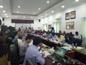 CCECC team on Saturday makes farewell presentation to the Minister of Transportation, Mr Rotimi Amaechi 2 (NAN)