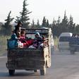 Bombardment by Syrian government forces and their Russian ally has prompted tens of thousands of civilians to flee the south of the jihadist-controlled Idlib region
