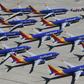 The global fleet of Boeing 737 MAX planes has been grounded after two deadly crashes, including this group of Southwest Airlines planes photographed in California in March