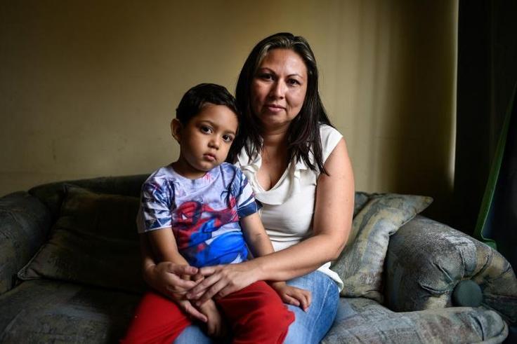 Ani Camacho with her five-year-old son Zabdiel, who needs a bone-marrow transplant