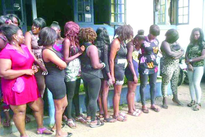 Illustrative photo of some prostitutes arrested in Abuja by FCT officials (Sunnewsonline)