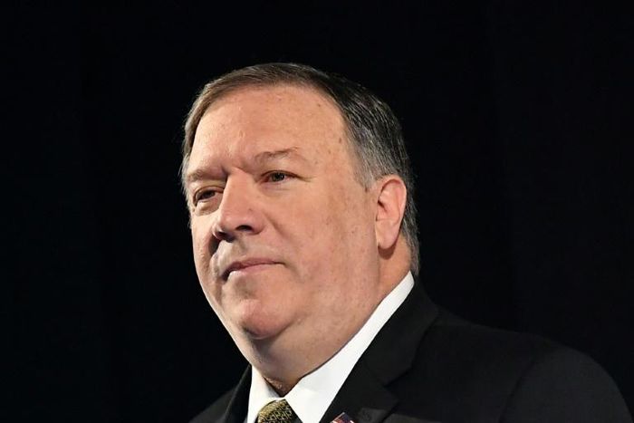 US Secretary of State Mike Pompeo speaks on Arctic policy at the Lappi Areena in Rovaniemi, Finland on May 6, 2019